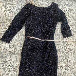 Stretch Leopard Glitter Party Evening Dress Low Back US 6/8 Small or Medium